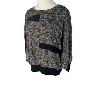 Vintage Naturally Yours Honolulu Womens Top Shirt Blouse M Medium Brown Black